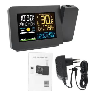 Digital Alarm Eu Humidity Led Table Clock Snooze Indoor Outdoor Weather Station With Time Projec