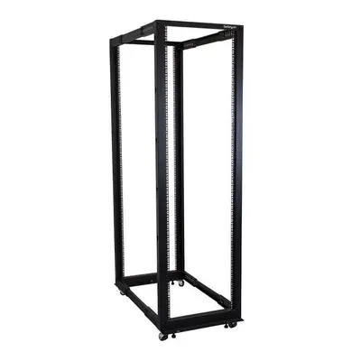 StarTech.com 42U Adjustable Depth Open Frame Post Server Rack Cabinet - Flat Pack w/ Casters, Le