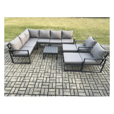 Fimous Seater Outdoor Lounge Corner Sofa Set Aluminum Garden Furniture Sets with Square Coffee T