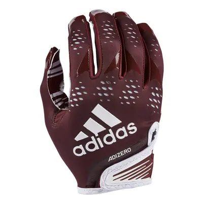 adidas Adizero Adult Football Receiver Gloves Maroon/White Medium