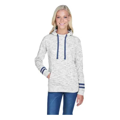 Ladies Melange Scuba Neck Sweatshirt - WHITE BLAcK - S(D0102H76Qc6)