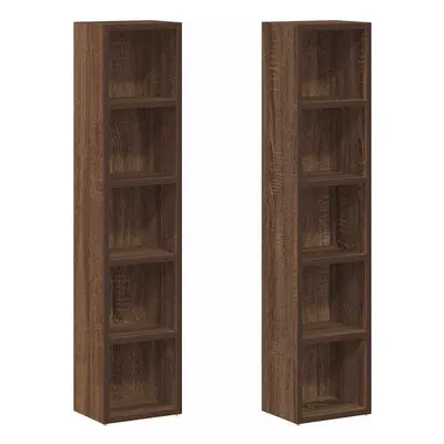 (Brown oak) vidaXL CD Cabinet Storage Oraniser Shelf Cabinet Display Shelf Engineered Wood