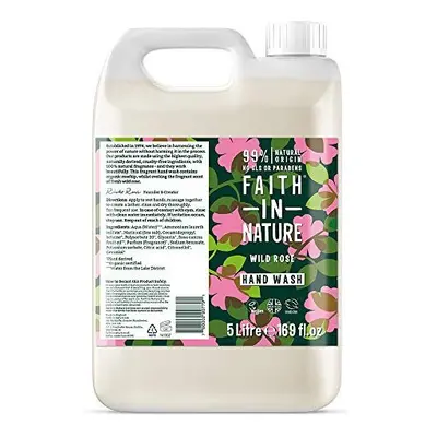 FAITH IN NATURE Natural Wild Rose Hand Wash, Restoring, Vegan & Cruelty Free, Parabens and SLS F