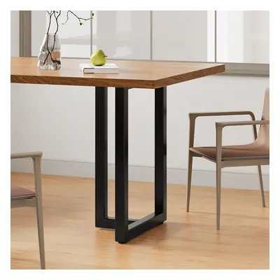 2Pcs Anti-slip Black T-shaped Iron Table Legs, 50cm W x 71cm H