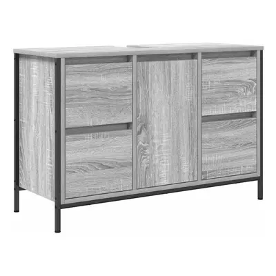 vidaXL Basin Cabinet with Drawers Grey Sonoma 90x34.5x60 cm