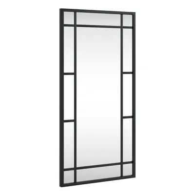 (30 x cm) vidaXL Wall Mirror Hallway Makeup Mirror Hanging Mirror Black Rectangle Iron