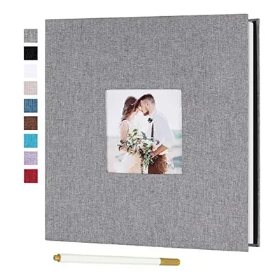 Self Adhesive Photo Album Large Scrapbook Album Magnetic Pages Linen Hardcover with A Metallic M