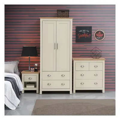 Lisbon Piece Bedroom Set Wardrobe Drawer Chest Drawer Bedside Table Cream