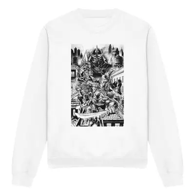 (XXL, White) Teenage Mutant Ninja Turtles Unisex Adult Take Down Shredder Sweatshirt