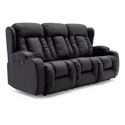 (Black, Seater) CAESAR HIGH BACK ELECTRIC BOND GRADE LEATHER RECLINER 3+2+1 SOFA ARMCHAIR SET