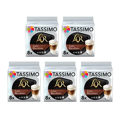 Tassimo L'OR Latte Macchiato Coffee Pods x8 (Pack of 5, Total Drinks)