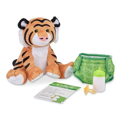 Melissa & Doug 11-Inch Baby Tiger Plush Stuffed Animal with Pacifier, Diaper, Baby Bottle