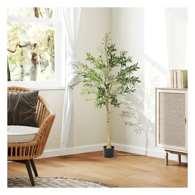 HOMCOM Indoor Artificial Plant, Faux Potted Silk Olive Tree, 150cm