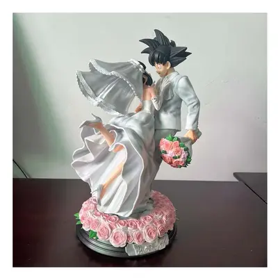 (31cm, No Box) Son Goku Figure Chichi Wedding Version 31CM PVC Figurine Model Toys Statue Collec