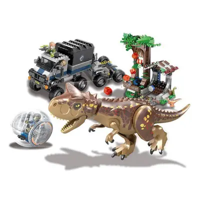 (as the picture) Dinosaur World Carnotaurus Gyrosphere Escape Building Block Toys For Children B