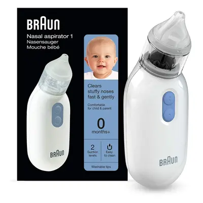 Braun Nasal Aspirator 1, BNA100EU. Clear stuffy noses quickly & gently. Electric nasal aspirator