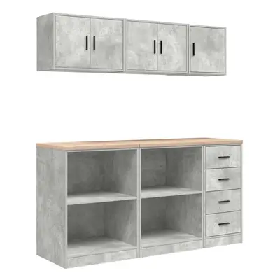 (concrete grey) vidaXL Garage Cabinets pcs Grey Sonoma Engineered Wood cabinet tool cabinet