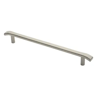 Flat Bar Pull Handle with Chamfered Edges 400mm Fixing Centres Satin Steel