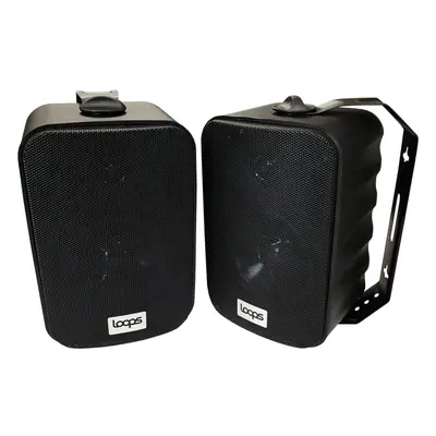 120W 5" Active Bluetooth Wall Speakers - Pair of Black Stereo Wireless Music Streaming Speakers 