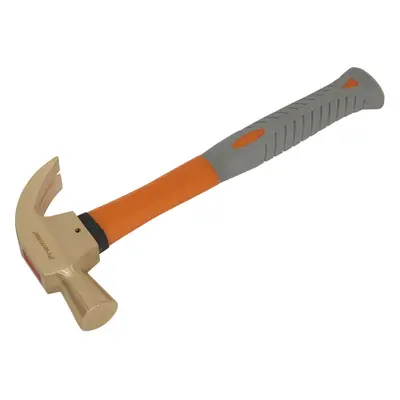 24oz Non-Sparking Claw Hammer - Fibre Glass Shaft - Shock Absorbing Grip