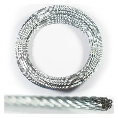 20m 4mm Wire Rope Lashing Cable Zinc Plated Steel Stranded Metal Hoist Line