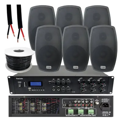 1200W LOUD Outdoor Bluetooth System 6x Black Speaker Weatherproof Music Player