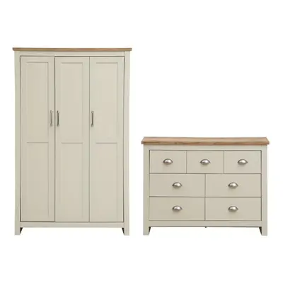 Lisbon Piece Bedroom Set Door Wardrobe and 3+4 Chest Storage Unit