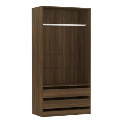 (Brown oak) vidaXL Wardrobe Clothing Storage Hanger Clothes Cabinet Closet Engineered Wood