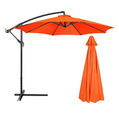 (300cm x 6k, Orange) 3m Round Garden Parasol Umbrella Outdoor Patio Sun Shade Canopy 3m 6/8x Arm