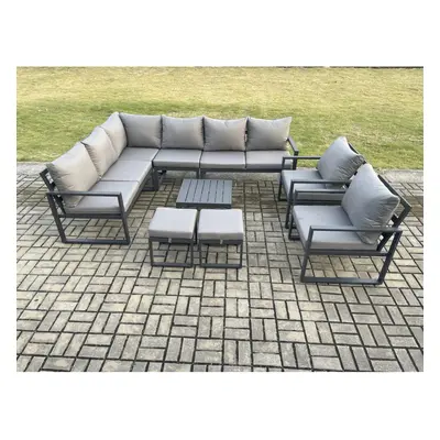 Fimous Seater Aluminium Garden Furniture Set Outdoor Lounge Corner Sofa Pcs Chair Square Coffee 