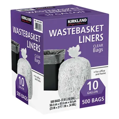 500-Count Of Gallon Kirkland Signature Clear Wastebasket Liner For