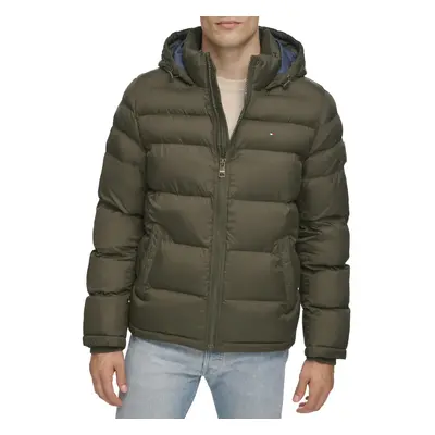 Tommy Hilfiger Men's Hooded Puffer Jacket Olive Medium