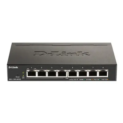 D-Link DGS 1100-08PV2 - Switch - smart - x 10/100/1000 (PoE) - desktop - PoE (64 W)