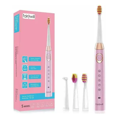 Fairywill Modes Electric Toothbrush FW-508 Brush Heads Pink Timer