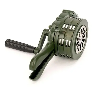 (green) 1pc 110db Hand Crank Siren Horn Manual Operated Metal Alarm Air Raid Emergency Safety