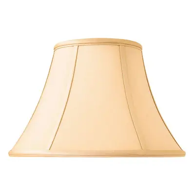 14" Inch Luxury Bowed Tapered Lamp Shade Traditional Honey Silk Fabric & White