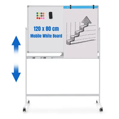 Double-Sided Whiteboard Rolling Magnetic Erase Board Adjustable