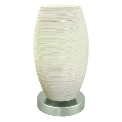 Table Lamp Colour Satin Nickel Shade White Glass Wiping Technique Bulb E27 1x40W