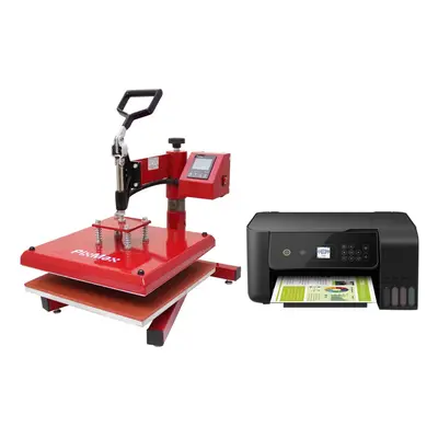 Heat Press Machine T-Shirt Printing Vinyl Sublimation Photo Transfer + Printer