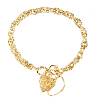 Jewelco London 9ct Yellow Gold Padlock Charm Bracelet 5mm 7.5 inch 19cm - BT1AXL624Y