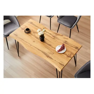 Wooden Dining Table With Metal Hairpin Legs for Dining Room, Work, or Study (Length 140cm)