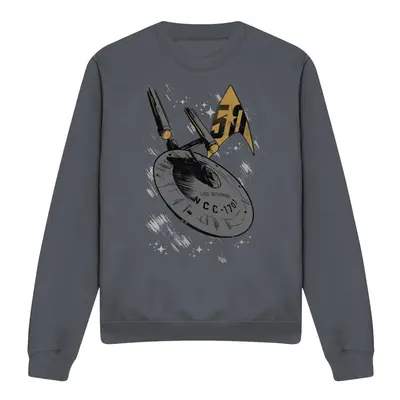 (M, Charcoal) Star Trek Unisex Adult Enterprise Dash Sweatshirt