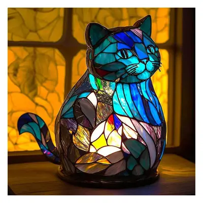 (cat) Animal Table Lamp Series Stained Glass Animals Shape Table Lamp 3d Animal Shape Table Lamp