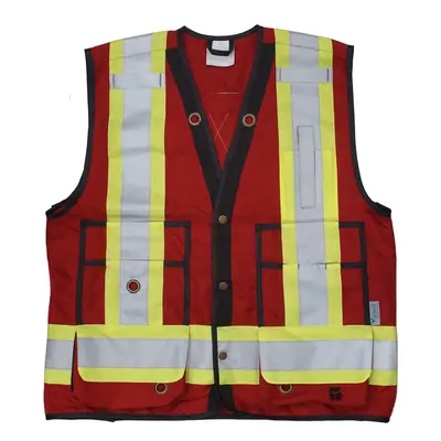 Viking Mens Open Road Surveyor Safety Vest Class Reflective Polyester Twill with Zippered Pack o