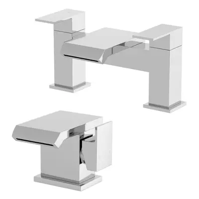 Chrome Bathroom Bath Filler Spout Hot Basin Sink Lever Mixer Tap Mixer Taps Set