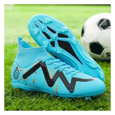 (cyan, 46) Child Football Boots High-quality Artificial Lawn Socks Outdoor Men&apos;s Long Nail 