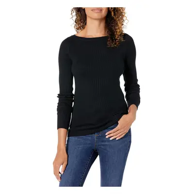 Amazon Essentials Womens Lightweight Ribbed Long-Sleeve Boat Neck Slim