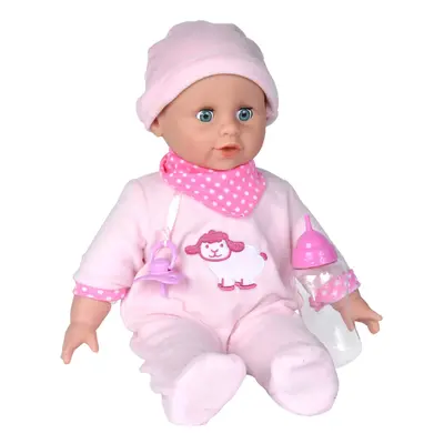 Laura Bottle Feeding Soft Body Doll with Sleeping Eyes, Drinks from Bottle and Makes Baby Sounds