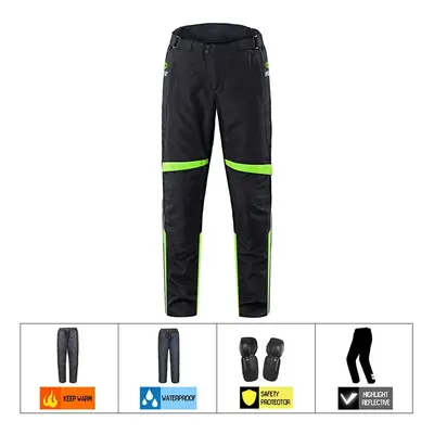 (Green Black Pants, XL) Motorcycle Men's Jacket Waterproof Moto Protection Motocross Jacket With