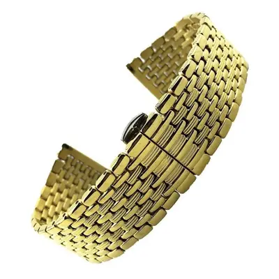 (Rose 18mm) 12/13/14/16/18/20/22mm Butterfly Buckle Watch Band Strap Stainless Steel Watchband B